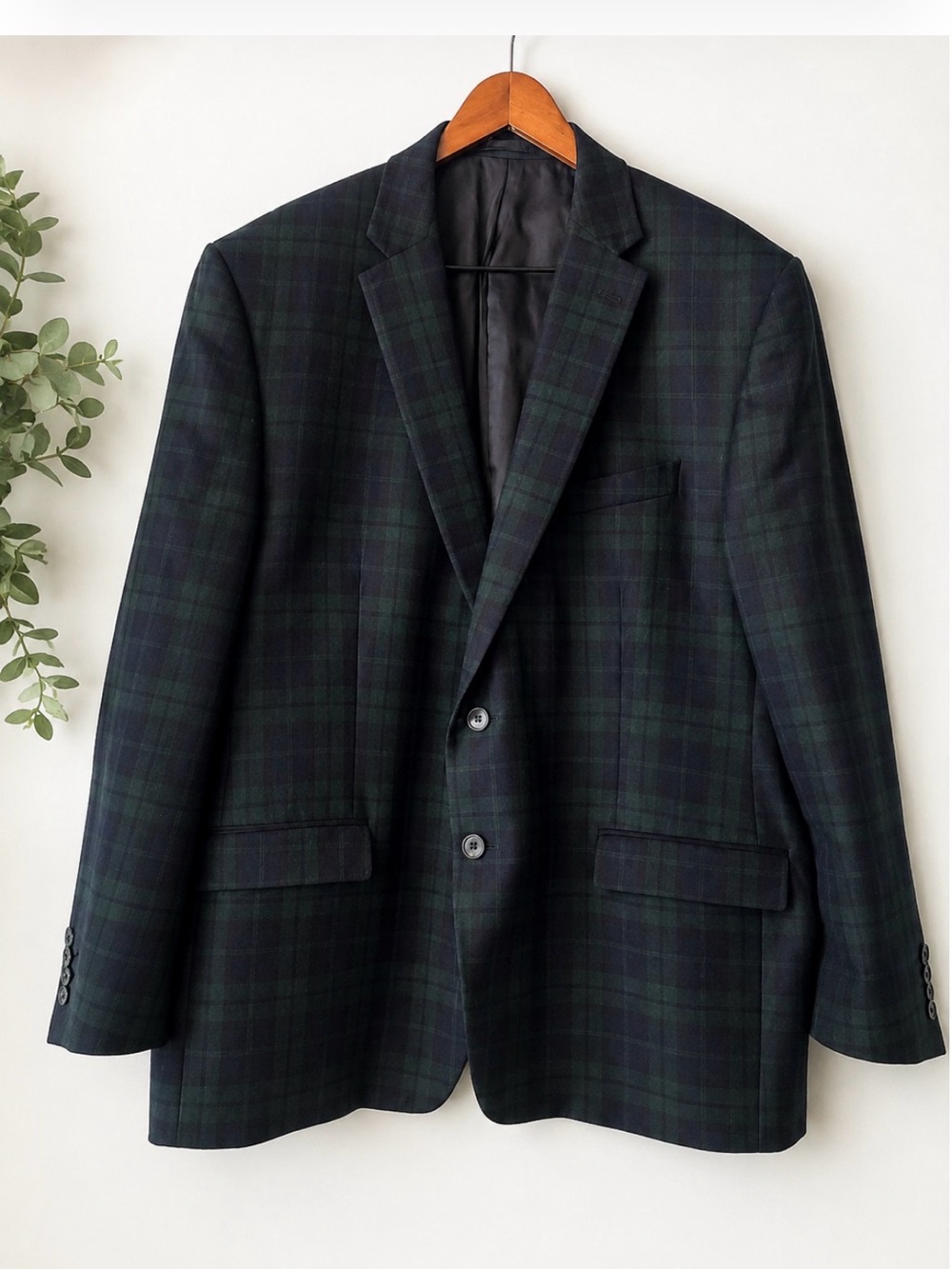 Lauren Ralph Lauren Blackwatch Plaid Sport Coat in Dark Green & Navy